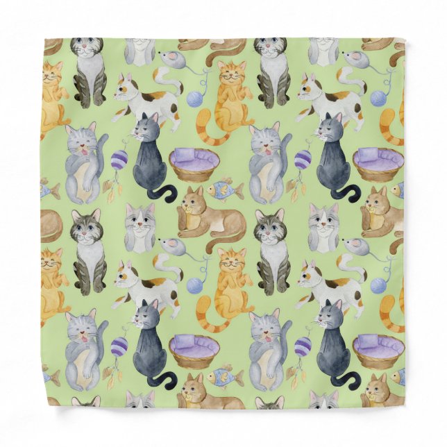 Cat lover pattern bandana (Front)