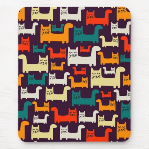 Cat lover pattern colorful mouse pad