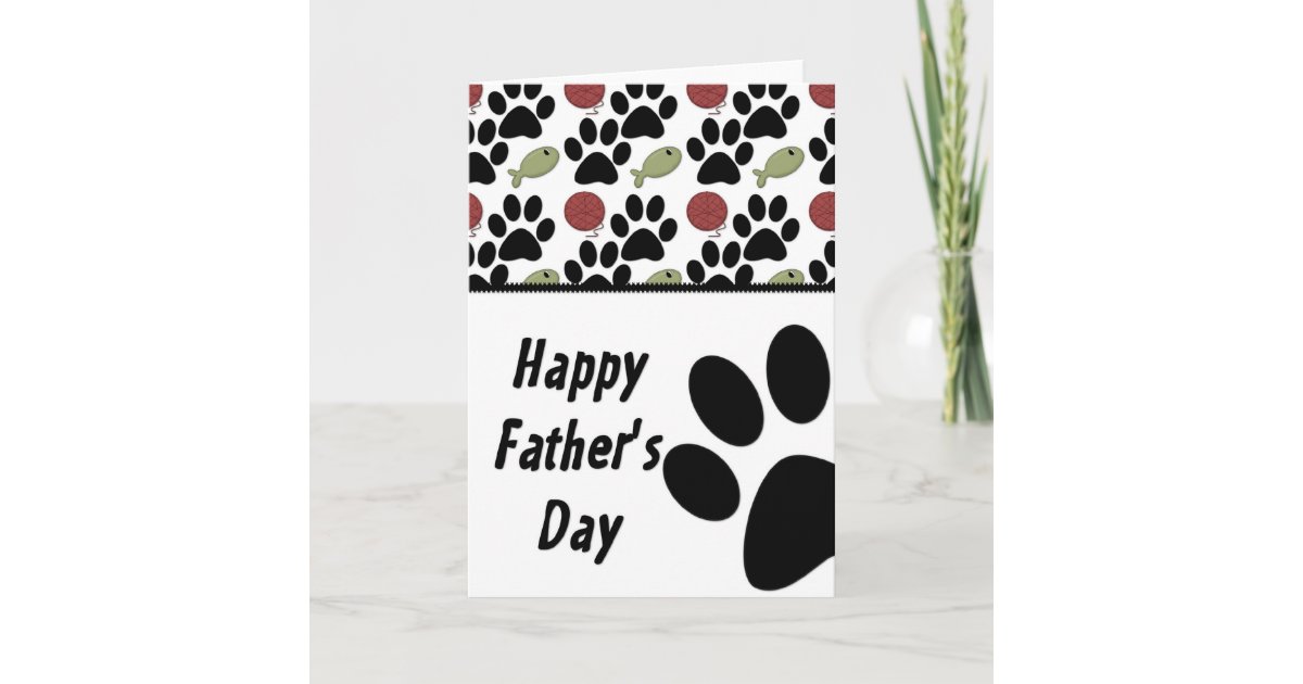 Cat Lover Paw Print Happy Father S Day Card Zazzle Com