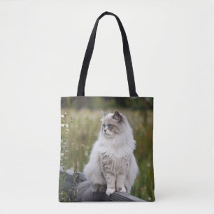 Cat Lover Personalized Photo Tote Bag