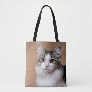 Cat Lover Personalized Photo Tote Bag