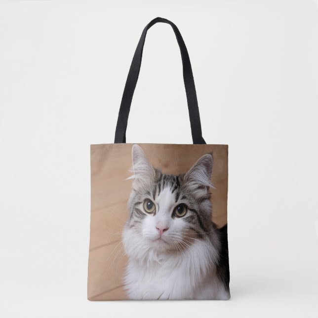 Cat Lover Personalized Photo  Tote Bag (Front)