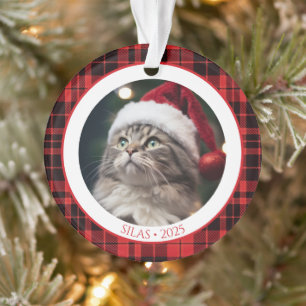 Cat Lover Pet Christmas Photo Ornament with Year
