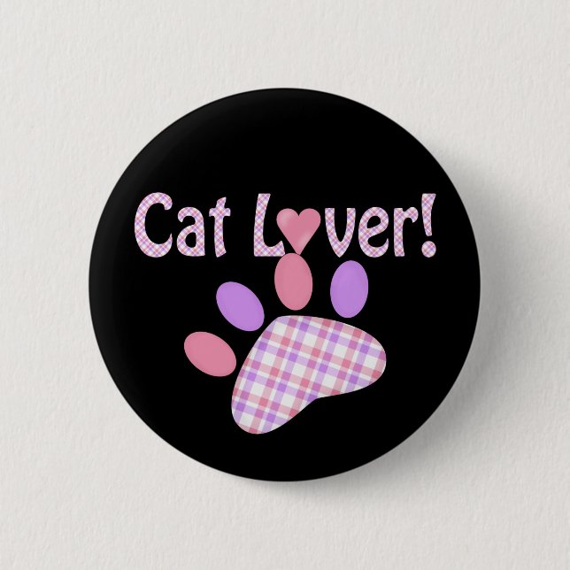 Cat Lover Products Pinback Button (Front)