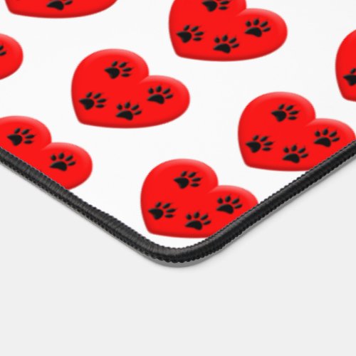 Cat Lover Red Heart And Paws Classic Desk Mat