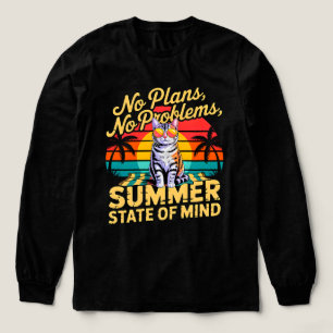 Cat Lover Relaxed Summer Cat Retro Design Tri-Blend Shirt