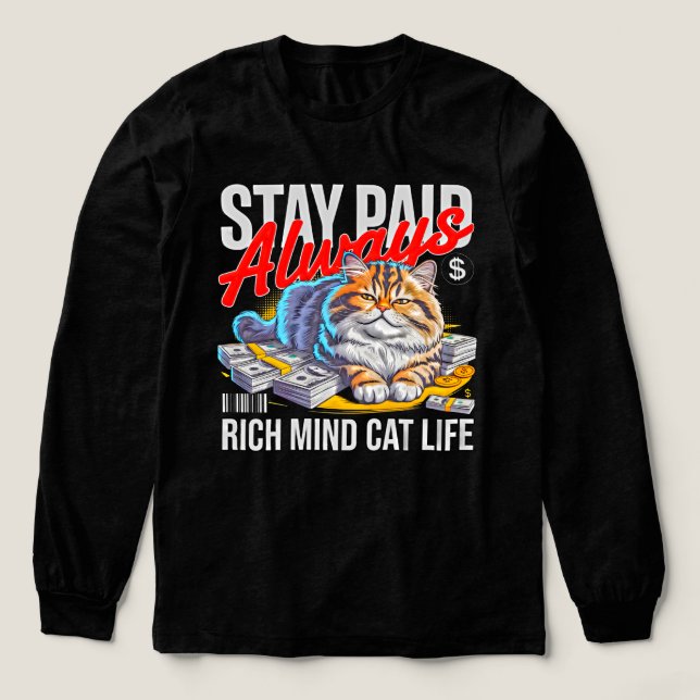 Cat Lover Rich Mind Funny Gift Tri-Blend Shirt (Design Front)