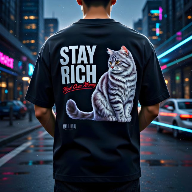 Cat Lover Rich Mindset Motivational Poster Gift Tri-Blend Shirt (Creator Uploaded)