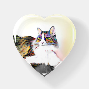 Cat lover’s paperweight cat with rainbow fur