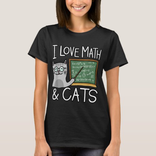 Cat Lover Shirt I Love Math And Cats Shirt Math  T_Shirt