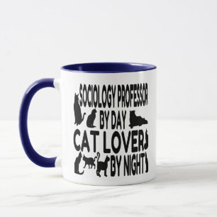 Cat Lover Sociology Professor Mug