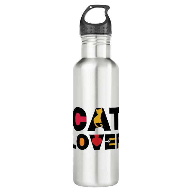 Cat Lover                Stainless Steel Water Bottle (Front)