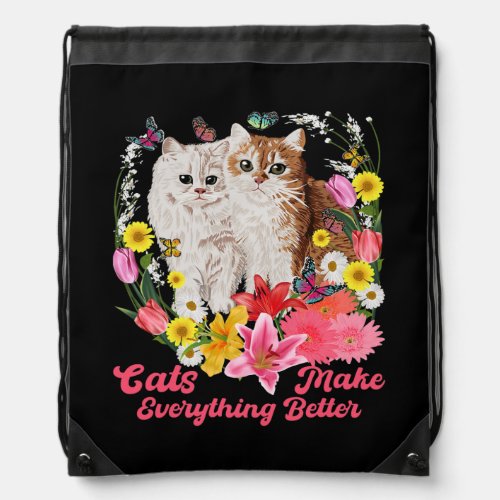 Cat Lover Statement Kitten Kitty Cat Owner Men Drawstring Bag