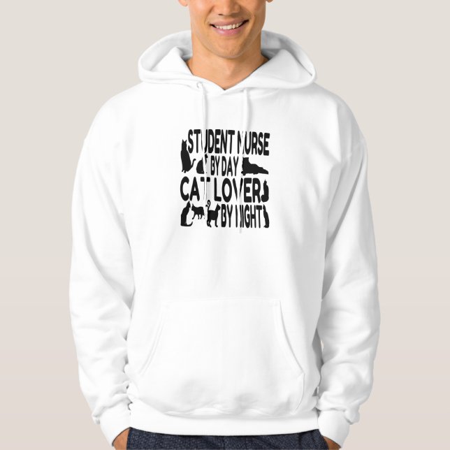 Cat Lover Student Nurse Hoodie (Front)