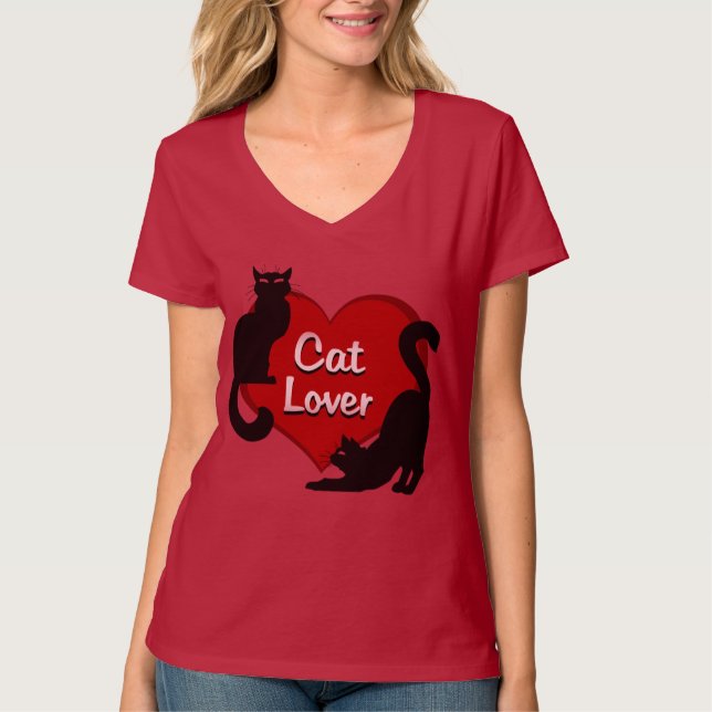 Cat Lover T-shirt Cat Lover Shirts Customizable (Front)