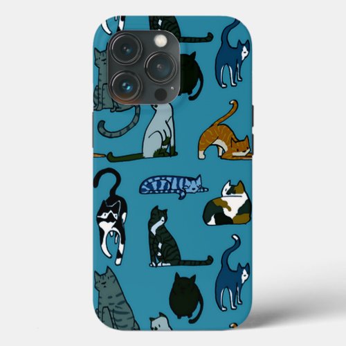 Cat Lover Teal   iPhone 13 Pro Case