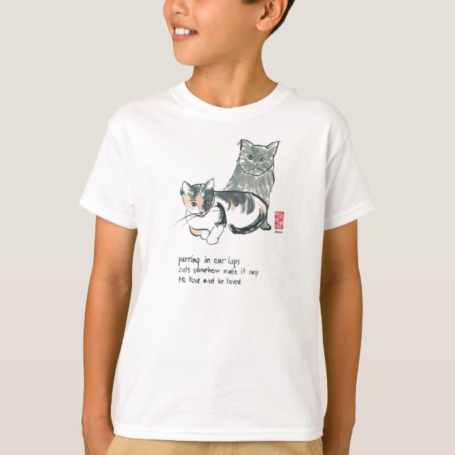 cat lover tee-American Apparel kid's T-Shirt (Front)