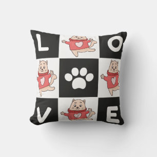 cat lover throw pillow
