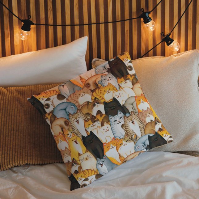 Cat Lover Throw Pillow (Creator Uploaded)