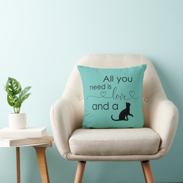 Cat Lover Throw Pillow (Chair)