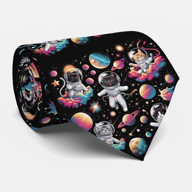 Cat lover tie! neck tie (Rolled)