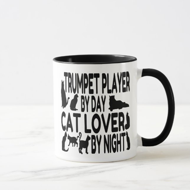 Cat Lover Trumpet Player Mug (Right)
