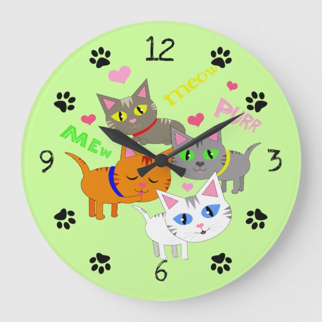 Cat Lover Wall Clock (Front)
