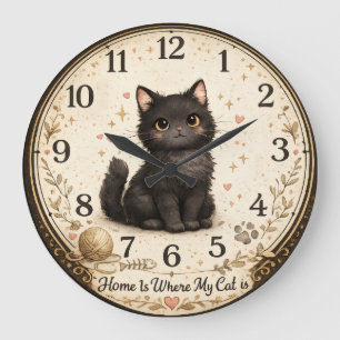 Cat Lover Whiskers Decorative Wall Clock Design