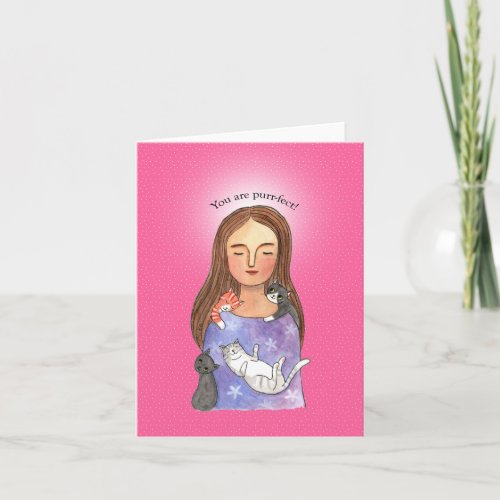 Cat Lover Woman Anniversary Valentine Purrfect Card