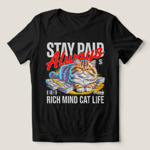 Cat Lover Women Funny Rich Money Stack Design Tri-Blend Shirt