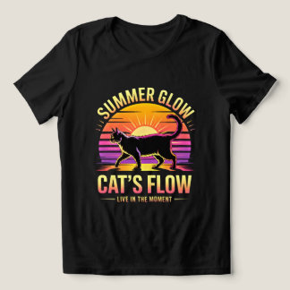Cat Lover Women Summer Glow Retro Tri-Blend Shirt