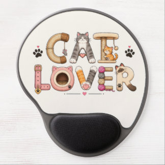 Cat Lover Word Art Gel Mouse Pad