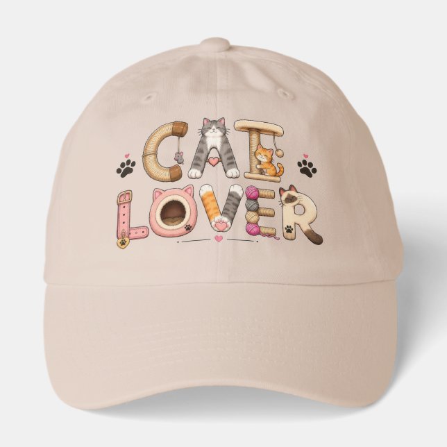 Cat Lover Word Art Hat (Front)