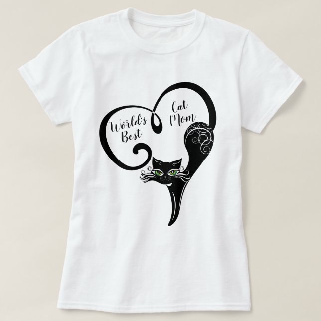 CAT LOVER  | World's Best Cat Mom T-Shirt (Design Front)
