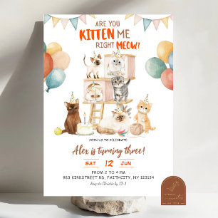 Cat Lover You Kitten Right Meow? Any Age Birthday Invitation