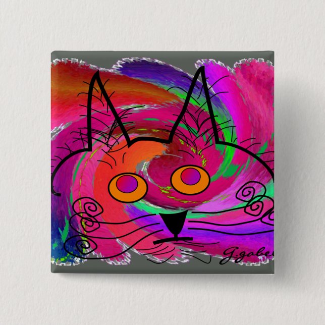 Cat Lovers abstract art gifts Pinback Button (Front)