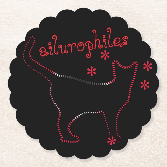 Cat lovers ailurophiles paper coaster (Front)