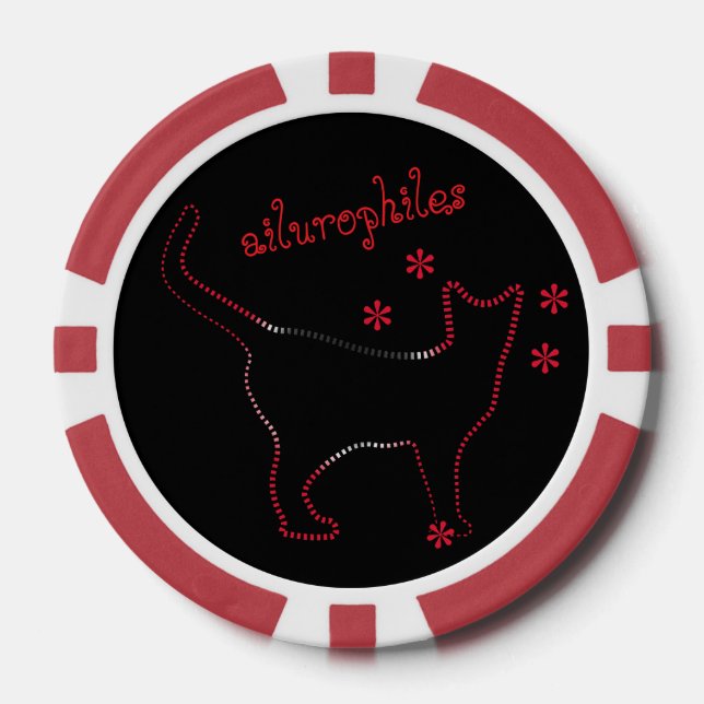 Cat lovers ailurophiles poker chips (Front)