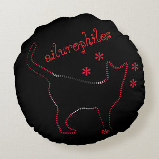Cat lovers ailurophiles round pillow