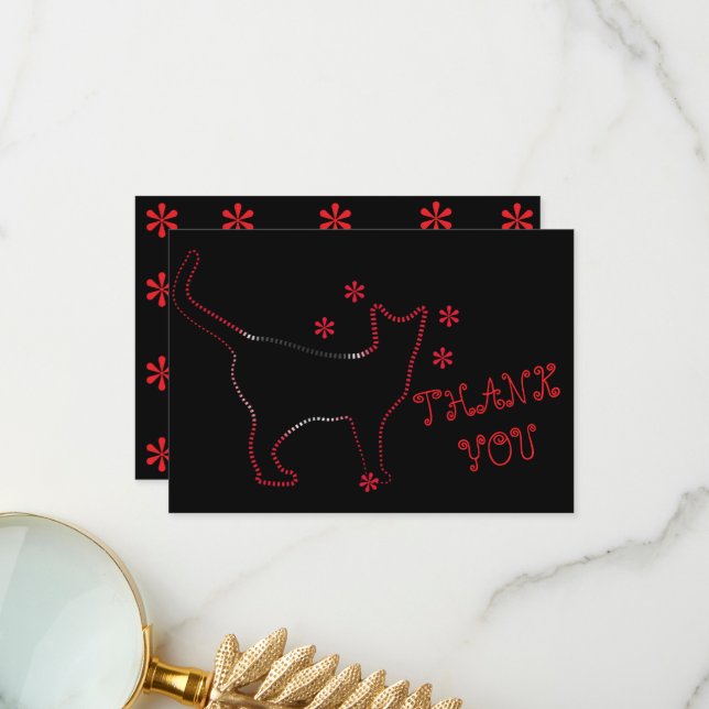 Cat lovers ailurophiles thank you card (Front/Back In Situ)
