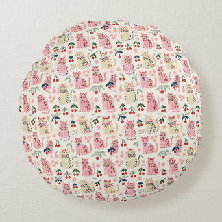 Cat Lovers All Occasion Round Pillow