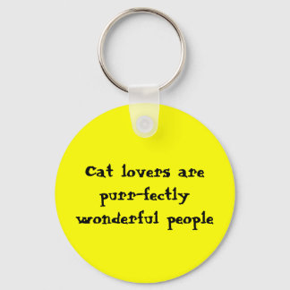 Cat lovers are purr-fectly wonderful people keychain