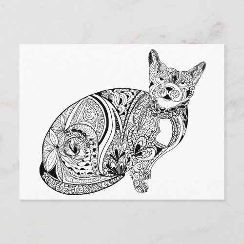 Cat lovers black and white cat postcard