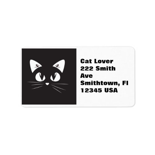 Cat Lovers Black Cat Address Label