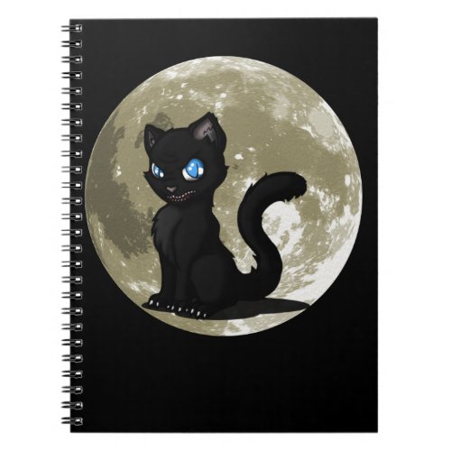 Cat Lovers  Black Cat Moon Gift Idea Notebook
