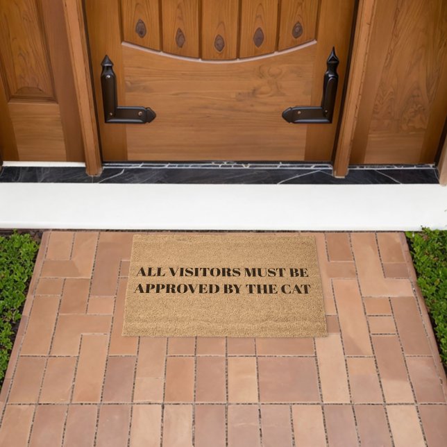 Cat Lovers Bold Text Playful Entryway Fiber Doormat (Insitu (Outdoor))