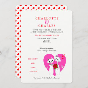 Cat Lovers Bride   Groom Purrr..fect Wedding Invitation