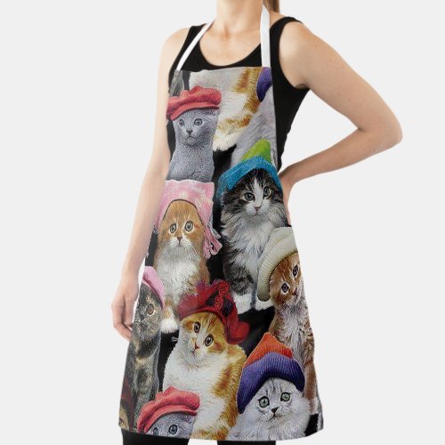Cat Lovers Cat Collage All_Over Print Apron