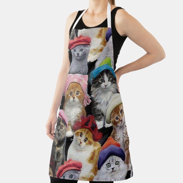 Cat Lovers Cat Collage All-Over Print Apron (Insitu)