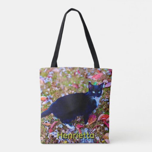 Cat Lovers Cat Mom Custom Photo Name Tote Bag